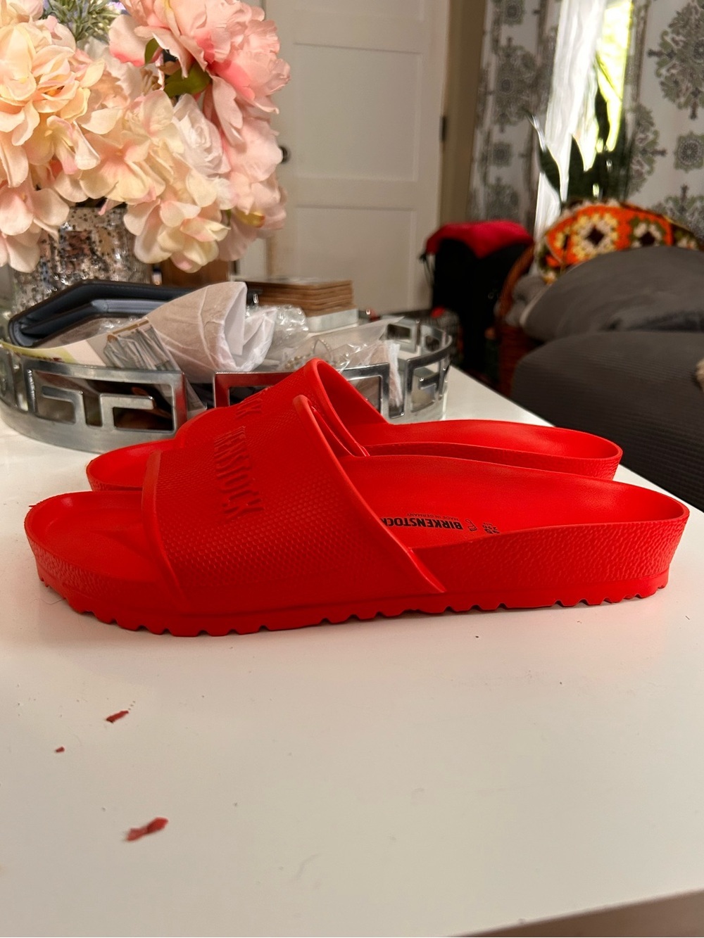 Birkenstock Barbados Red EVA Slide Sandal Sz 45/12-12.5 nwot - Picture 6 of 8